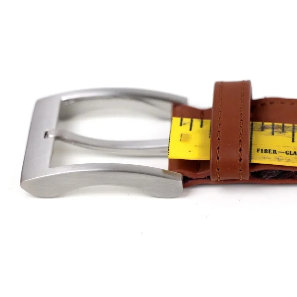 Gentlemen's Hardware BROWN LEATHER MULTICOLOR ELASTIC CORD MEN'S BELT 30-40 (B54